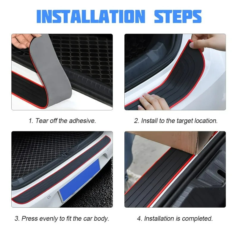 Car Trunk Sill Protector, Rear Bumper Guard, Tailgate Threshold Strip, Silicone Anti - Collision & Scratch Protection for Auto