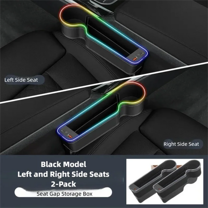 7 Color Led Car Seat Gap Filler Organizer Car Seat Pocket Gap Filler, Car Gap Organizer Storage Console Side Seat Gap Filler