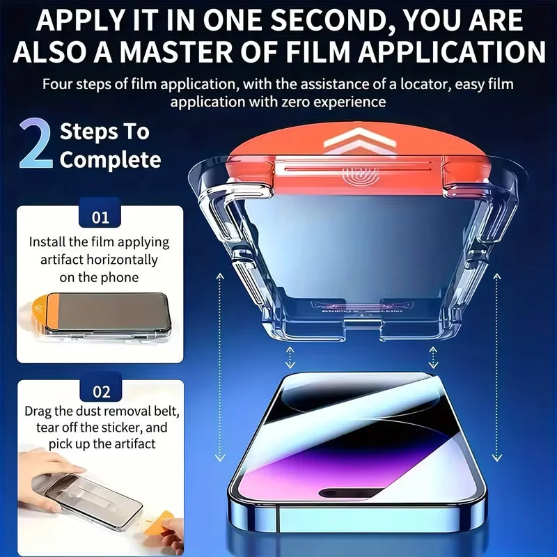 3-Pack Dust-Free Design Privacy Tempered Glass Screen Protector for Iphone 18 Pro Max/18 Pro/17 Pro Max/17 Pro/17/16 /15/14/13/12/11, with Installation Kit Auto-Alignment Kit Anti-Fall, Anti-Scratch, One-Click Dust-Free Insta