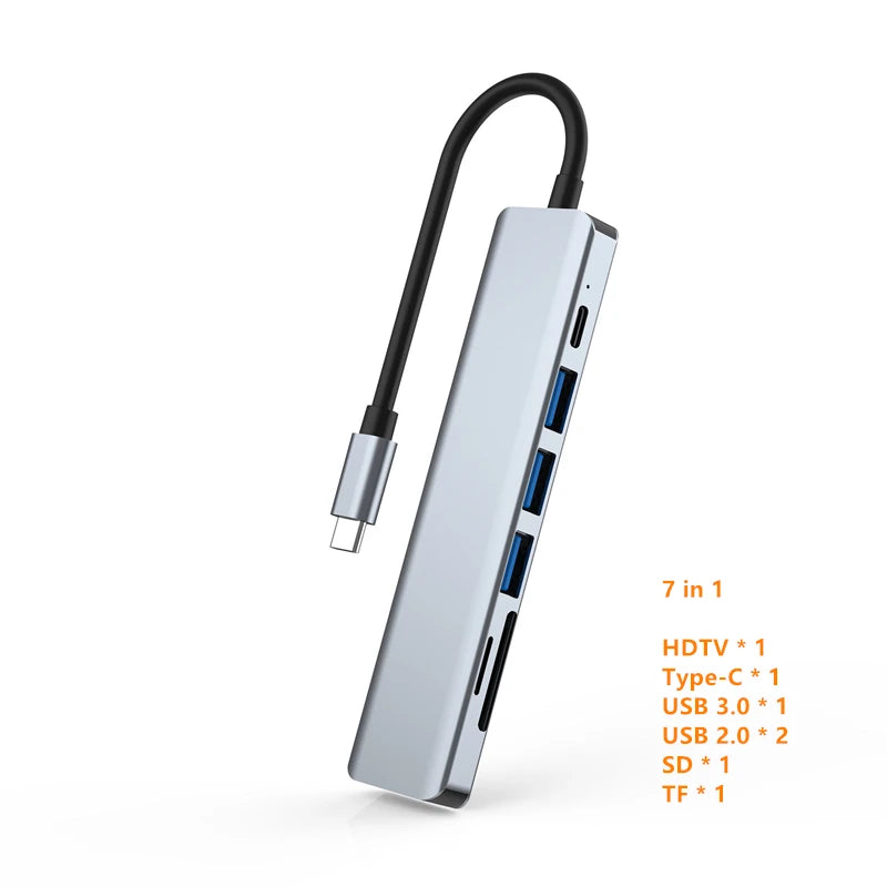 USB C Hub to 4K HDMI-Compatible SD TF USB 3.0 2.0 Type C Charging Dock for MacBook iPad Pro Samsung S21 Dex TV Projector Mouse