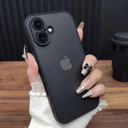 Luxury Transparent Matte Phone Case For iPhone 11 12 13 14 15 16 17 Pro Max Air X Xs Max XR 7 8 Plus Bumper Back Cases Cover