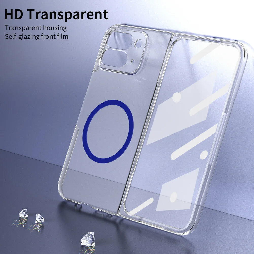 Magnet Adsorption with Tempered Glass Protector Case for Google Pixe 10 Pro Fold for Magsafe Wireless Charging Shockproof Cover