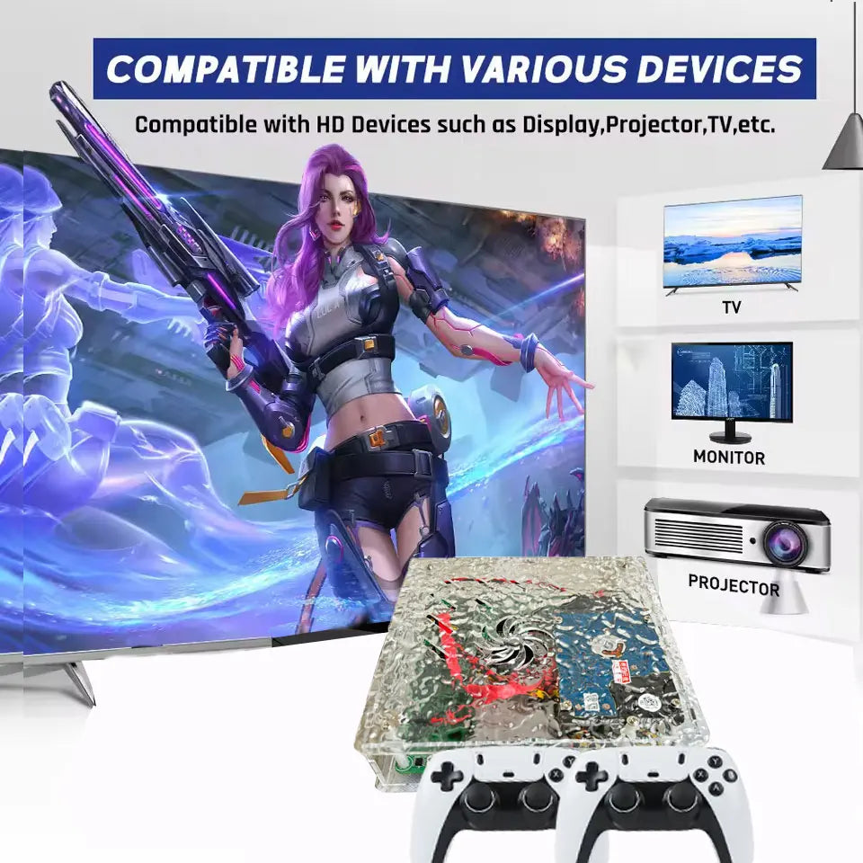 LZAKMR X9 Retro Game Console 1TB 70,000+ Games | 60+ Emulators | 4K HD Output | For WII PSP PS2 XBOX Plug & Play Home Game Box
