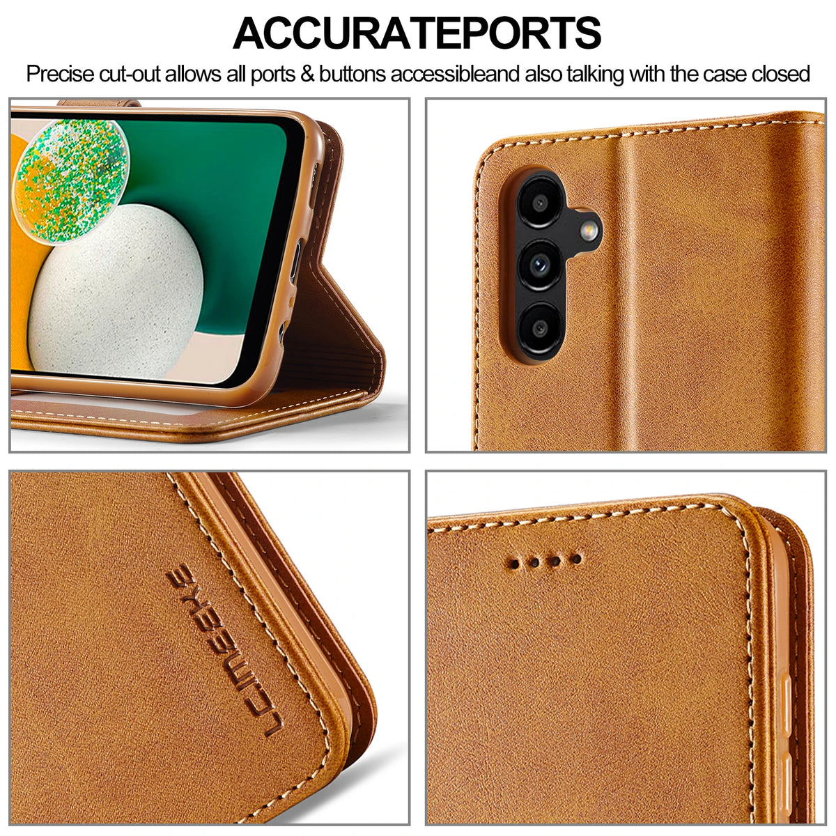 Leather Flip Case For Samsung Galaxy A17 A37 A57 A15 A35 A55 A16 A36 A56 A07 A26 A06 A05S A14 A34 A54 A13 A33 A53 Wallet Cover