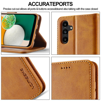 Leather Flip Case For Samsung Galaxy A17 A37 A57 A15 A35 A55 A16 A36 A56 A07 A26 A06 A05S A14 A34 A54 A13 A33 A53 Wallet Cover