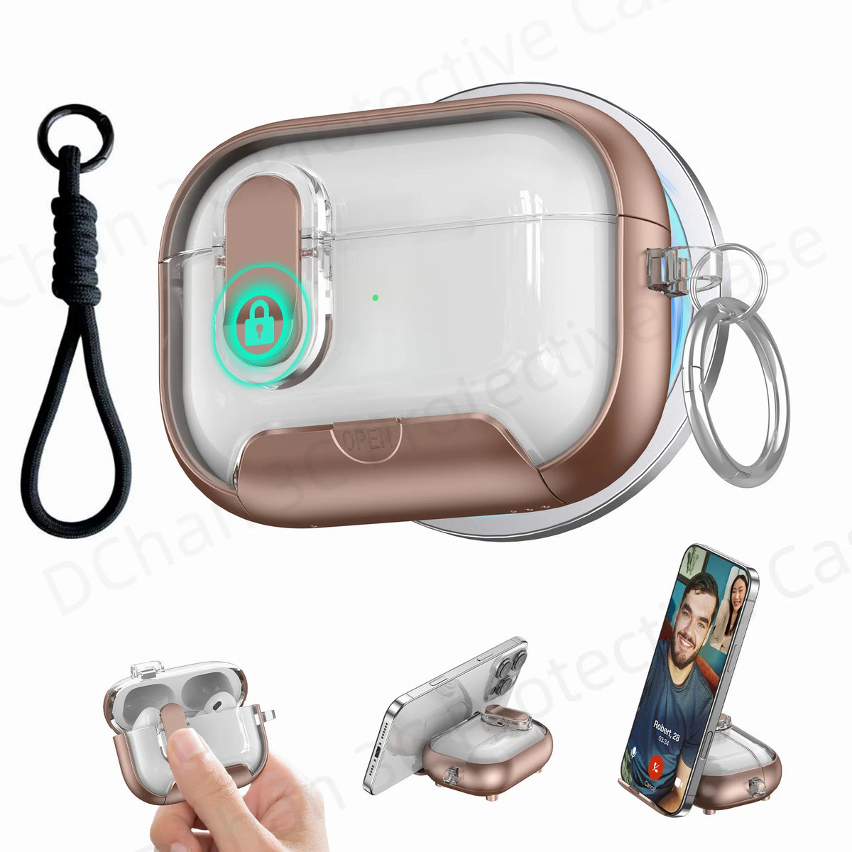 Cute Cover for AirPods 3 Pro 3/Airpod 4【 Compatible with MagSafe】Auto-Open Secure Lock Stand Cover for AirPods 5 2026 Earbuds