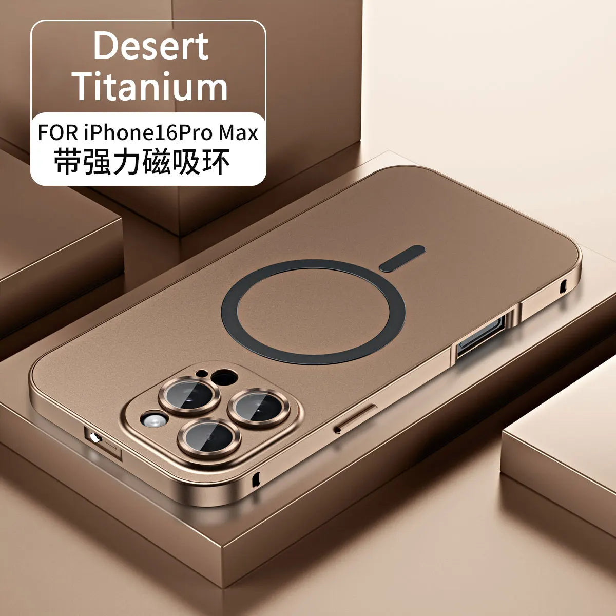Aluminum Metal Frame Magnetic Case For iPhone 13 12 14 15 16 17 18 Pro Max For Magsafe Wireless Charging Lens Film PC Back Panel