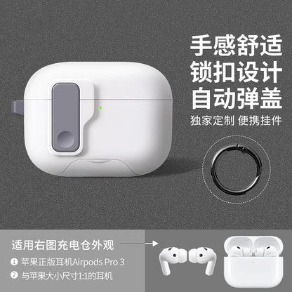 2025 New For AirPods Pro 3 Phone Stand Case Cover Magnetic Auto Lock TPU Shockproof Protective Sleeve With Hook for AirPods Pro3