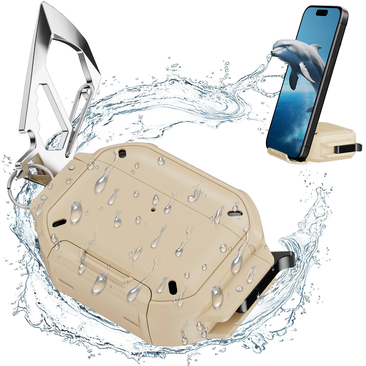 2026 for AirPod 5  Waterproof Case with Lock Sturdy Rugged Case Shockproof Headphone Case for AirPods Pro 3/4/5 Earbuds Cases