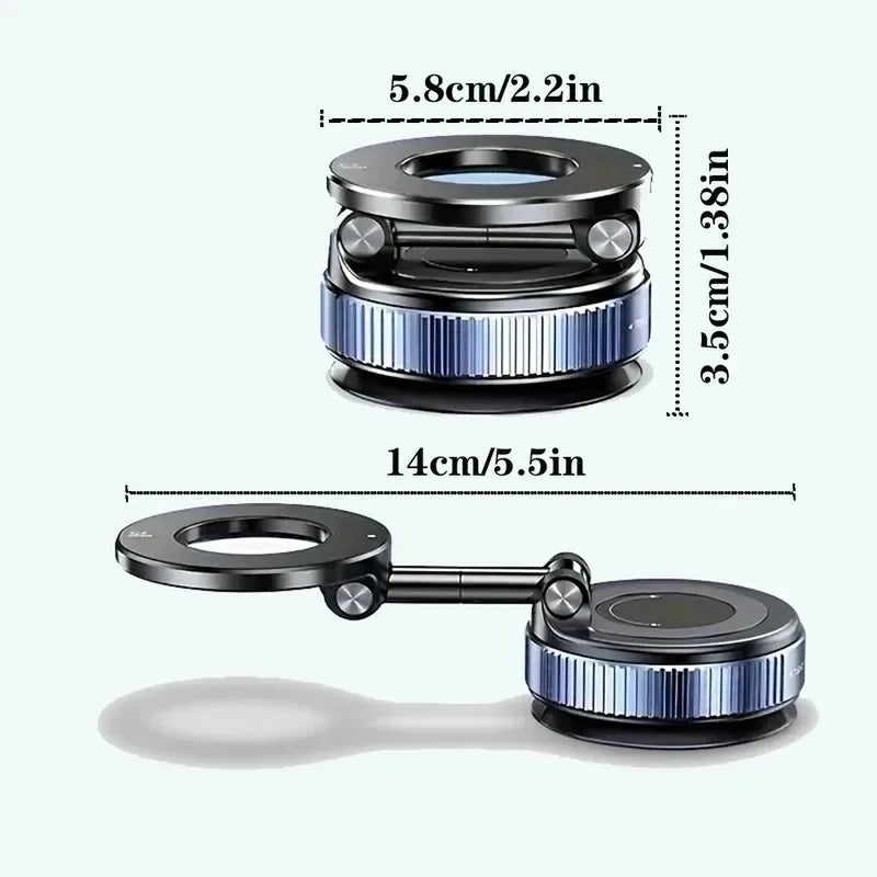 Magnetic Suction Cup Phone Mount for Magsafe 360° Adjustable Magnetic Car Phone Holder Pocket Size Foldable Car Mount
