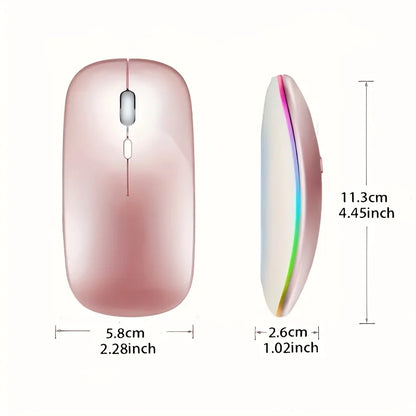 Rechargeable Bluetooth-compatible Wireless Mouse with 2.4G USB RGB Mouse for Computer Laptop Tablet PC Macbook Gaming Mouse Game