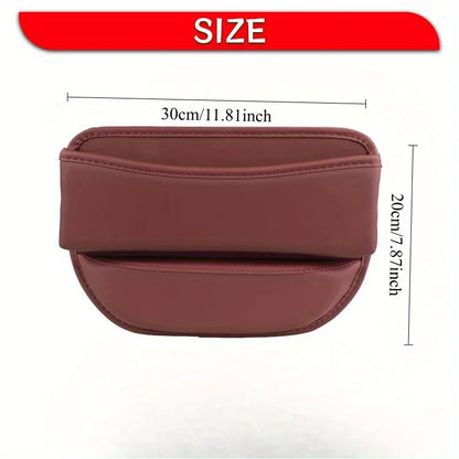 1Pc Leather Car Seat Gap Organizer Multifunction Console Crevice Filler Side Storage Box Interior Pocket