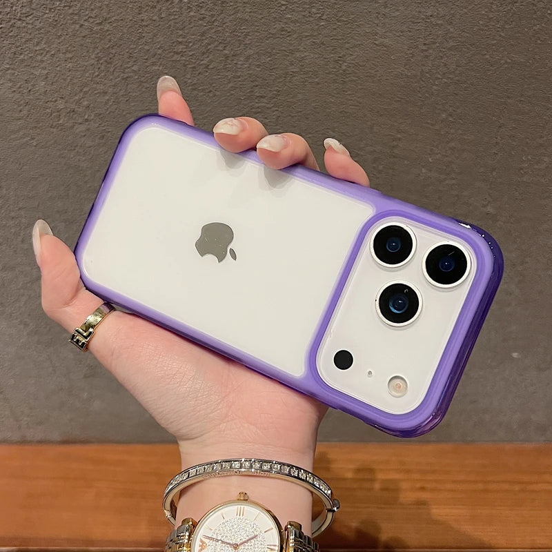 Luxury Transparent  Acrylic Phone Case For iPhone 13 14 15 16 17 18 Pro Max Shockproof Clear Bumper Back Cases Cover