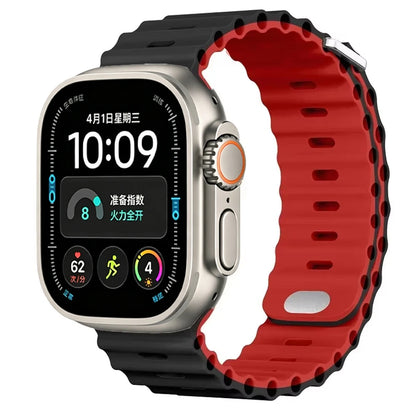 Ocean Silicone strap For Apple Watch Ultra 4 3 2 1 Band 49mm 12 11 10 9 8 7 46mm 45mm 41mm band iWatch 6 5 4 SE3 44mm 40mm 42mm