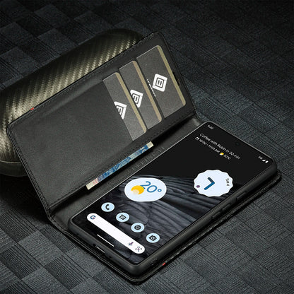 Carbon Fiber Leather Case for Google Pixel 10 9 Pro XL 10A 9A 8 7 6 Pro 7A 10Pro 9Pro Business Flip Cover Card Slot Phone Wallet