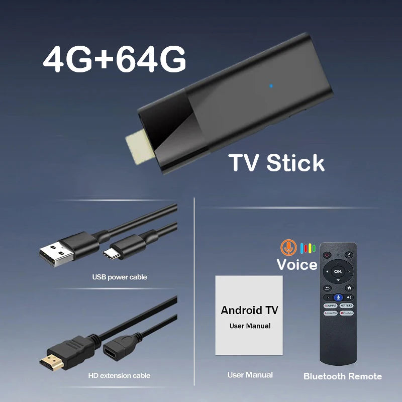 Android 16 TV Stick Allwinner H313 Chip 8GB+256GB 8K Ultra HD 2.4G/5G Dual WiFi Bluetooth 6.0 Google Assistant Streaming TV Box