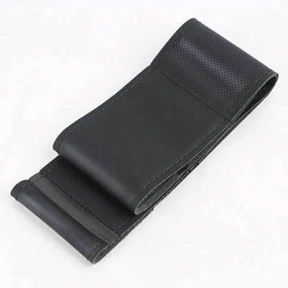 Universal 38cm Hand-Sewn Car Steering Wheel Cover Microfiber Leather Soft Wear-Resistant with Needles Thread Steering Wheel Skin