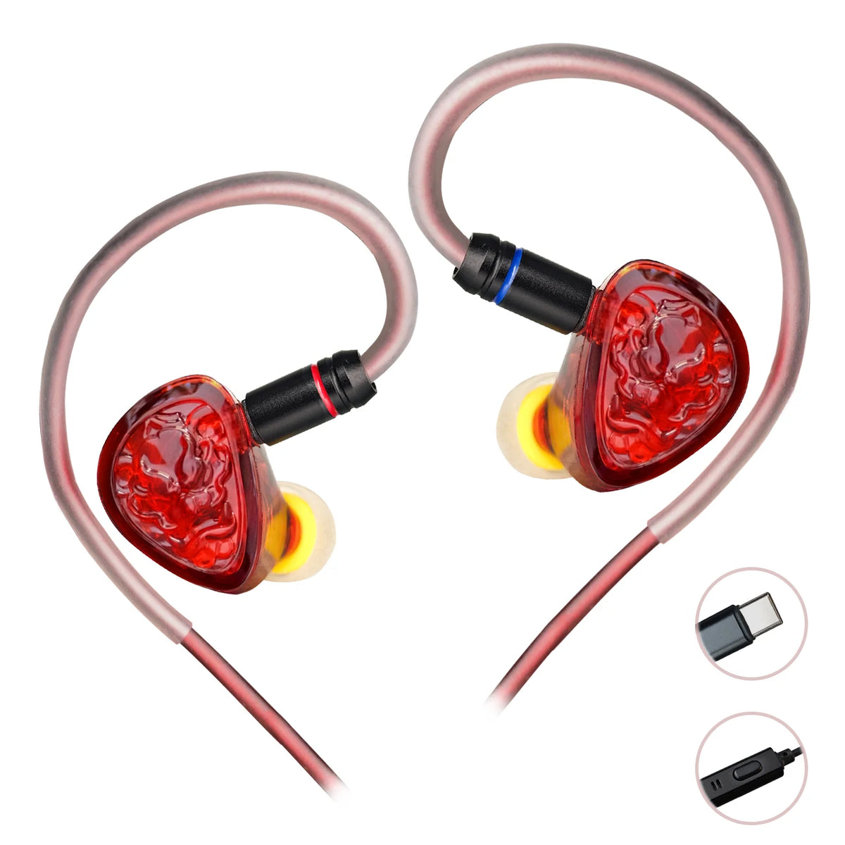 TANGZU WANER 2 Red Lion Bass Edition Dynamic Driver In-ear Earphones High-Quality Sound Comfortable Wearing Wired Earbuds