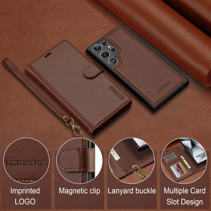 Leather Case for Samsung Galaxy S26 S25 Edge S24 Ultra S23 S22 Plus S21 FE A17 A16 A36 A56 A15 A35 A55 Magnetic Flip Wallet