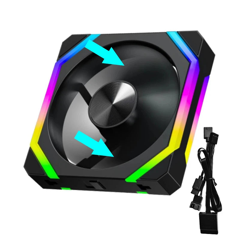 JUMPEAK CS120 ARGB Cooling Fan 360mm 240mm Modular Stackable Splicing Silent 120mm RGB Fans Kit For Gaming PC Case Water Cooler