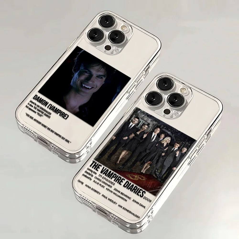 The Vampire Diaries Damon Phone Case For iPhone 17 16 15 11 12 14 13 Pro Max Mini X XS XR 7 Plus 16E Air Shockproof Cover Fundas