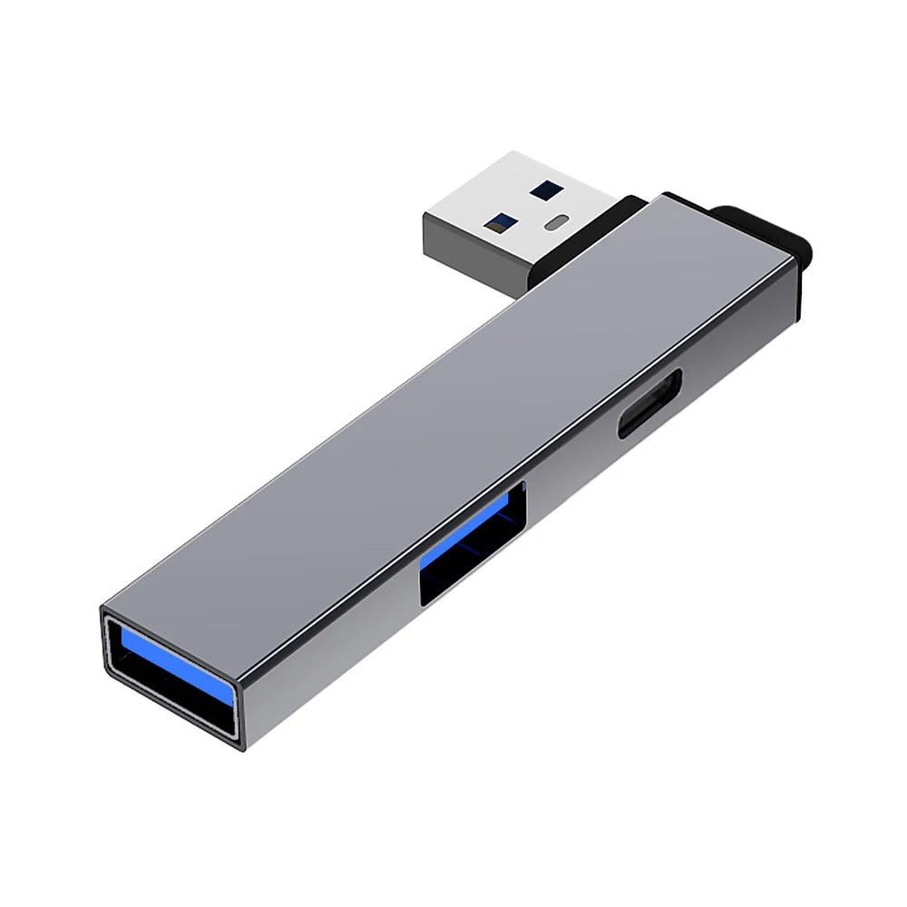 3-in-1 USB 3.0 Hub Dock with Hanging Loop, USB C to Type-C Expander for Laptops and Phones, Wireless Adapter for Expansion, USB