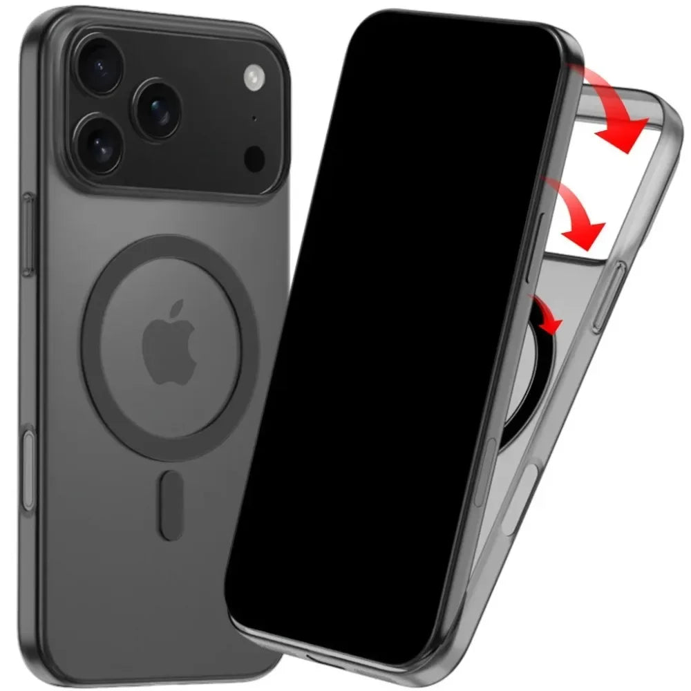 Luxury Ultra Thin Magnetic Translucent Matte Case For iPhone 17 16 15 14 13 12 Pro Max Plus 17 Air For Magsafe Clear Back Cover