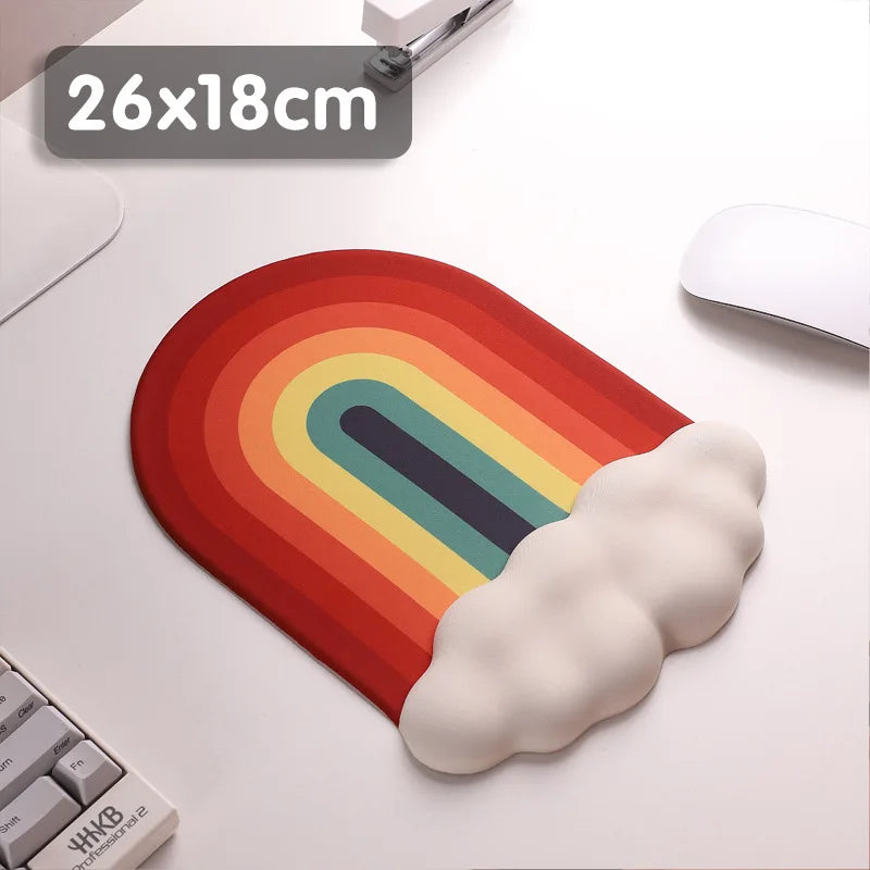 Rainbow Mouse Pad Wrist Rest for Computer Laptop Keyboard Desktop Pad Ergonomically Designed to Reduce Wrist Fatigue Mouse Pad
