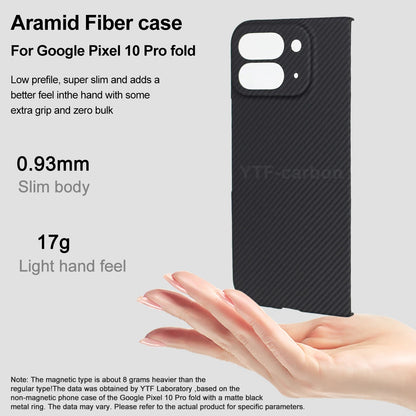 YTF-Carbon New Style for Google Pixel 9/10 Pro Fold Kevlar Carbon Fiber Hinge Protection Cover Ultrathin 11 Pro Fold Phone Case