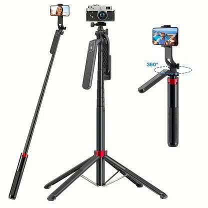 Portable Camera Tripod with Wireless Remote Control and 360° Rotation for Video Recording, Video Recording, and Live Streaming