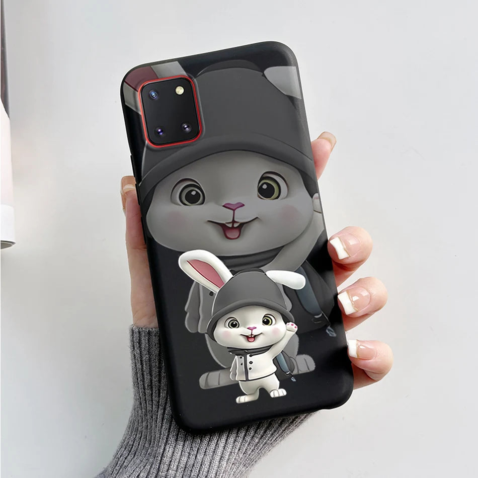 For Samsung Galaxy Note10 Lite Case SM-N770F 6.7'' Cute Bear Cartoon Cat Cover Soft TPU Phone Case For Samsung Note 10 Lite Bags