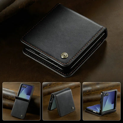 For Samsung Galaxy Z Flip 8 5G 2026 Luxury Case Classic Book Funda Samsung Z Flip 7 Case Phone Galaxy ZFlip 8 Flip7 Leather Etui