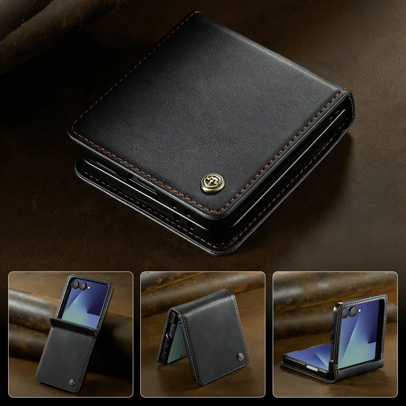 For Samsung Galaxy Z Flip 8 5G 2026 Luxury Case Classic Book Funda Samsung Z Flip 7 Case Phone Galaxy ZFlip 8 Flip7 Leather Etui