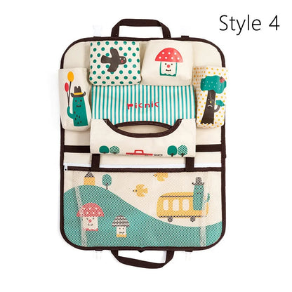 1Pcs New Large Capacity Car Seat Back Storage Bag Cartoon Multi-functional Seat Organizer Seat Hanging Bag Baby Kids Toys