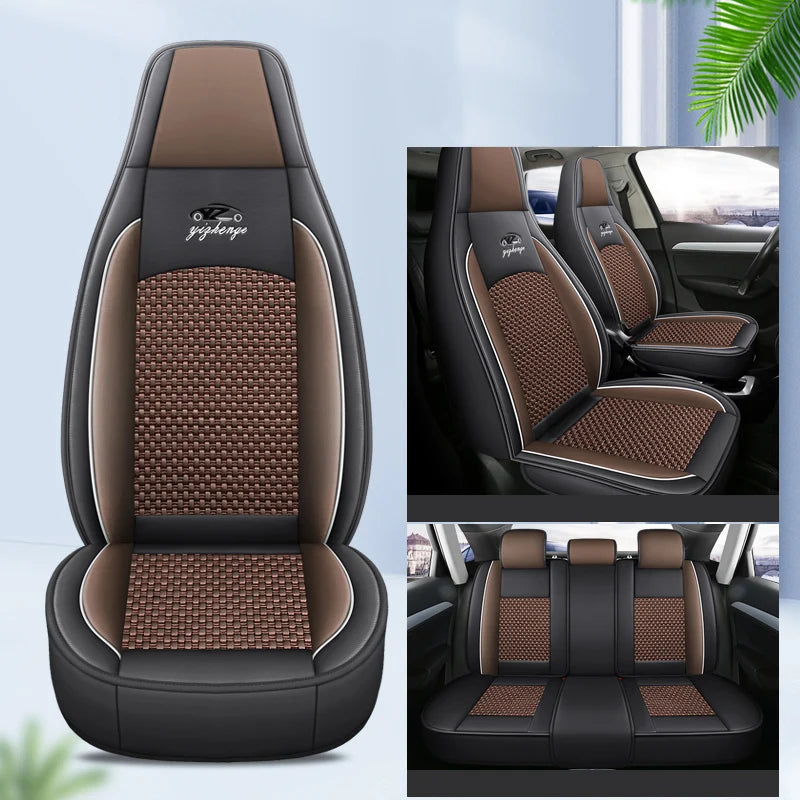 Car Seat Cover 5 Full Set Universal Seat Covers for Nissan X Trail T32 Jetta A4 Skoda Rapid Superb 3 Cars Waterproof PU Leather