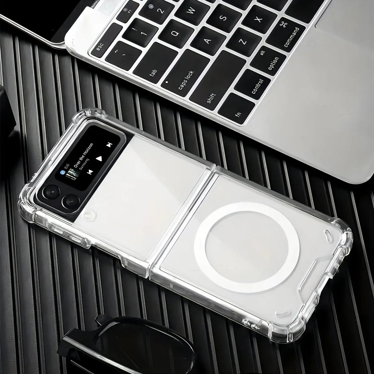 Galaxy Z Flip and Fold 3/4/5/6 Magnetic Case: Durable, Air-Cushioned, Transparent - Support Wireless Charging