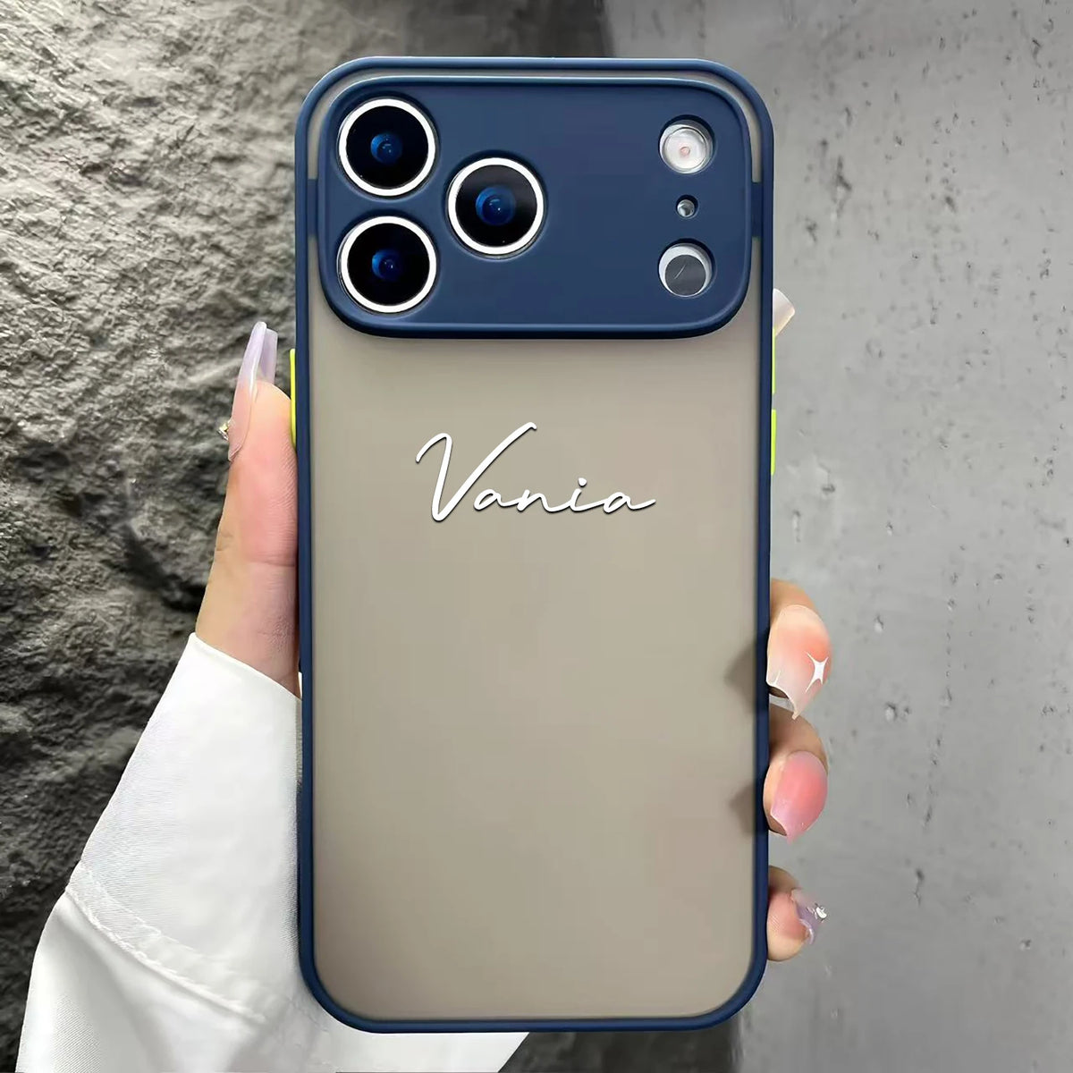 Customized Personalized Name Phone Case For 17 16 15 14 13 12 11 Pro Max Shockproof PC Phone Case FrostedTranslucent Back Cover