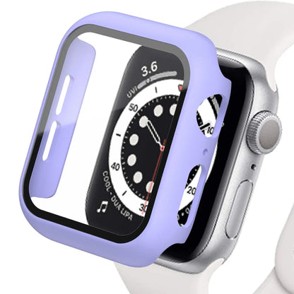Glass+Matte Watch Cover for Apple Watch Case 45mm 41mm 44mm 40mm 42mm 38mm Bumper+Screen Protector for Iwatch SE 8 7 6 5 4 3 2 1