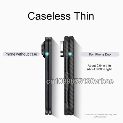 Suitable for iphone duo case,carbon fiber Kevlar aramid fiber hard shell,lightweight magnetic Slim light black cover premium