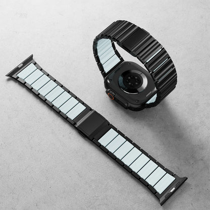 Magnetic Anti-scratch Titanium Rubber Band for Apple Watch Ultra 3 49mm Business Strap for Iwatch 11 10 9 8 7 6 5 46mm 45mm 44mm