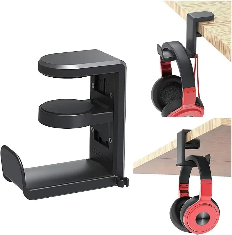 PC Gaming Headphone Stand Headset Hook Holder Hanger Mount With Adjustable 360° Rotating Arm Clamp Desk Mount Universal Bracket
