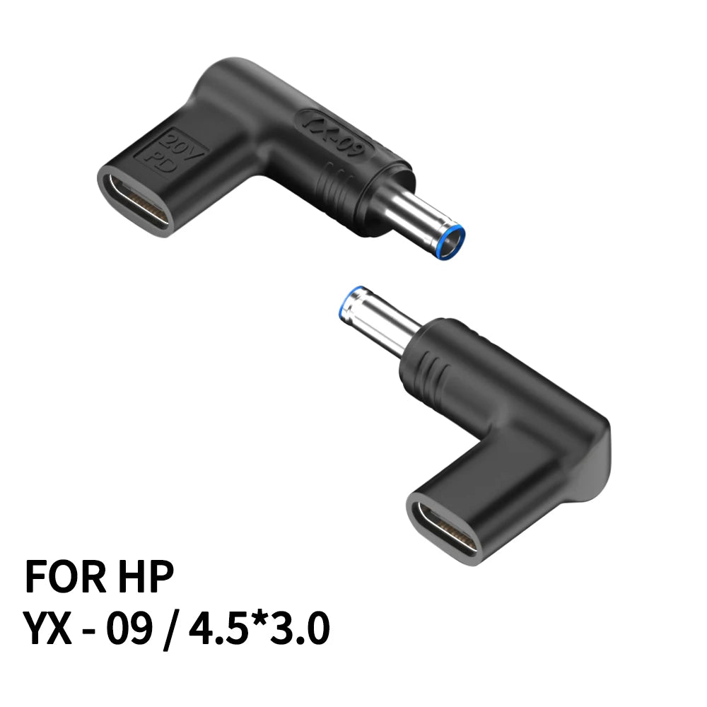 Laptop Power Adapter Connector Dc Plug USB Type C Female to Universal Male Jack Converter for Hp Dell Asus Acer Lenovo Notebook