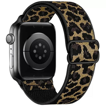 Silicone Leopard Printed Watchband for Apple Watch Ultra 2 49mm 40 42mm 44mm Bracelend Women's Leopard Print Strap IWatch Series