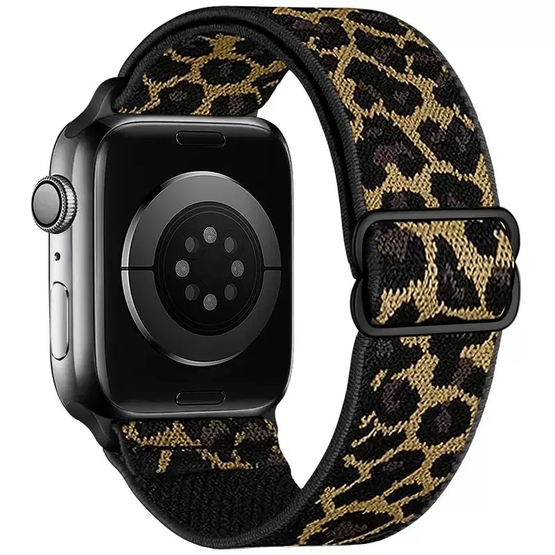 Silicone Leopard Printed Watchband for Apple Watch Ultra 2 49mm 40 42mm 44mm Bracelend Women's Leopard Print Strap IWatch Series
