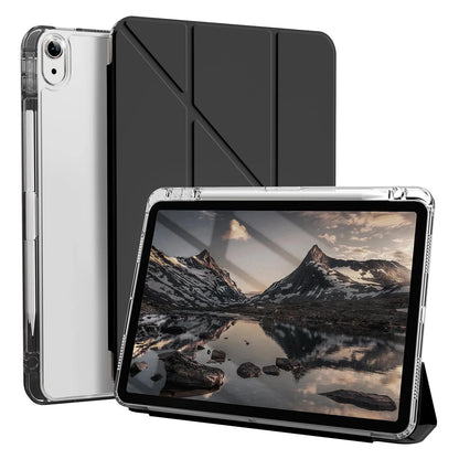Case For iPad 5 6 7 8 9 10 11 Air 11 13 inch /Mini 6th 7th Gen / Pro 11 12.9 (3rd/4th/5th/6th Gen) Crystal Clear with Pen Holder