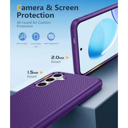 for Samsung Galaxy S25 Case: Dual Layer Heavy Duty Cell Phone Protective Cover Shockproof Rugged with Non-Slip Textured - Milit