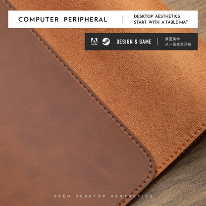 Crazy Horse Texture Pu Mousepad Portable Mouse Pad Large Gaming Waterproof Non-slip Suede Desk Mat Computer Keyboard Desk Pad