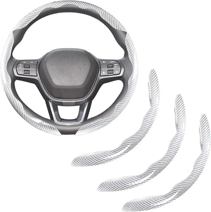 Carbon Fiber Non-slip Protective Cover Segmented Car Steering Wheel Cover Car Styling Accessories 38cm Universal