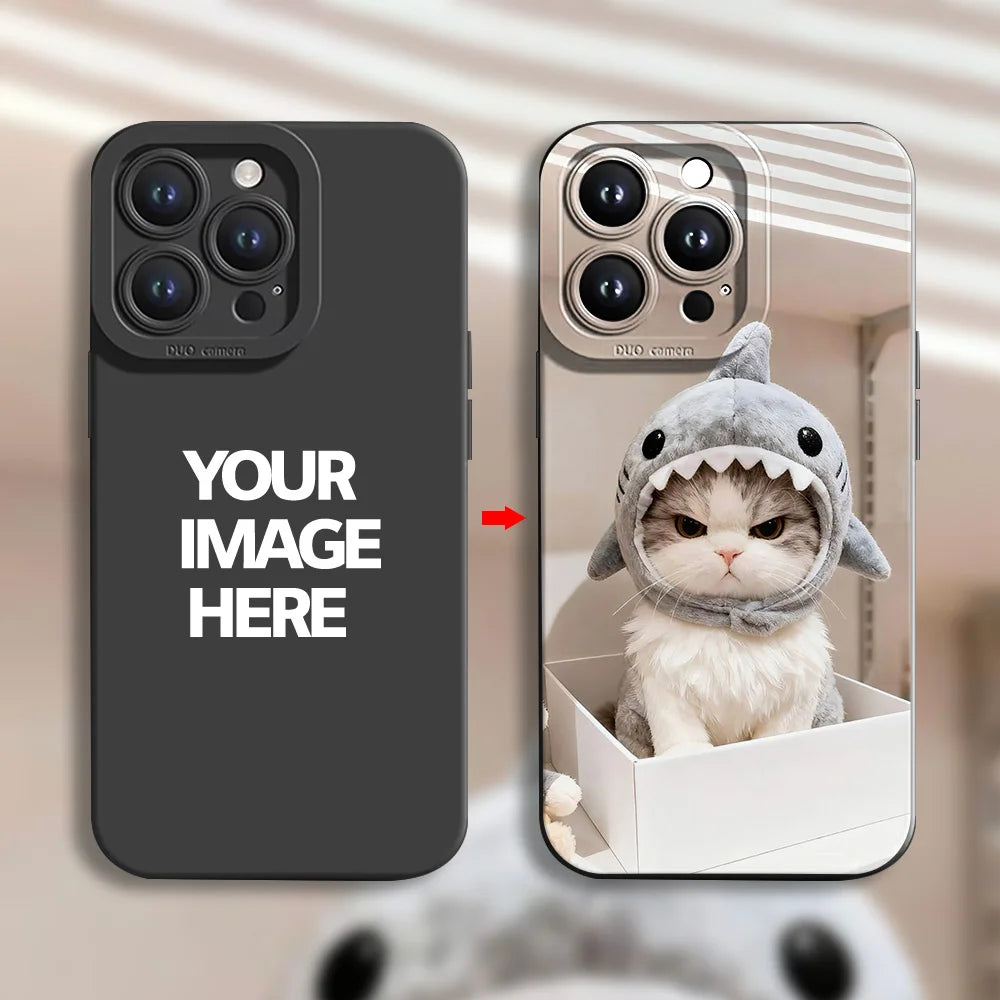 Custom Matte Case for iPhone 17 16 15 14 13 12 11 Pro Max SE XS XR 15 7 Plus 16E DIY Personalized Photo Picture Soft Cover Funda