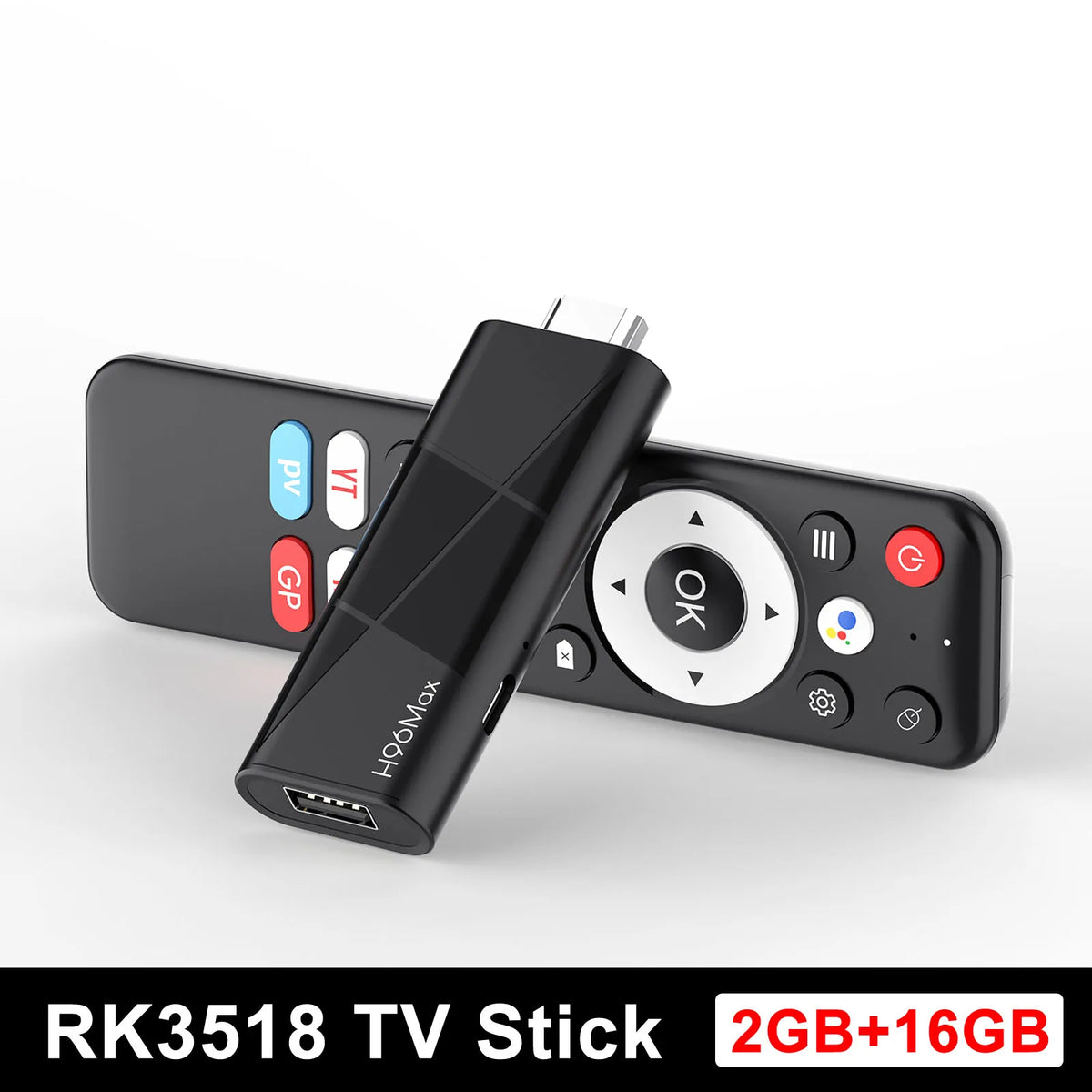2026 H96 MAX RK3518 Android14 Smart Mini TV Stick Wifi6 BT5.4 4K HD 3D Quad-Core Google Voice Assistant Home TV Box Media Player
